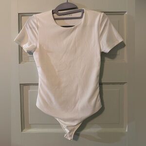 SPANX White Short Sleeve Bodysuit Top XS